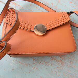 KAYLA AVA GORGEOUS TAN BRAID DETAIL SMALL CROSSBODY BAG